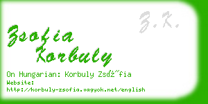 zsofia korbuly business card